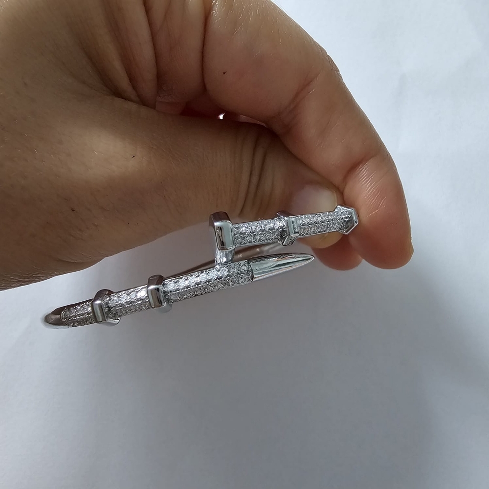 Nail Bracelets, Silver High Quality Stainless Steel - Picture 6 of 7